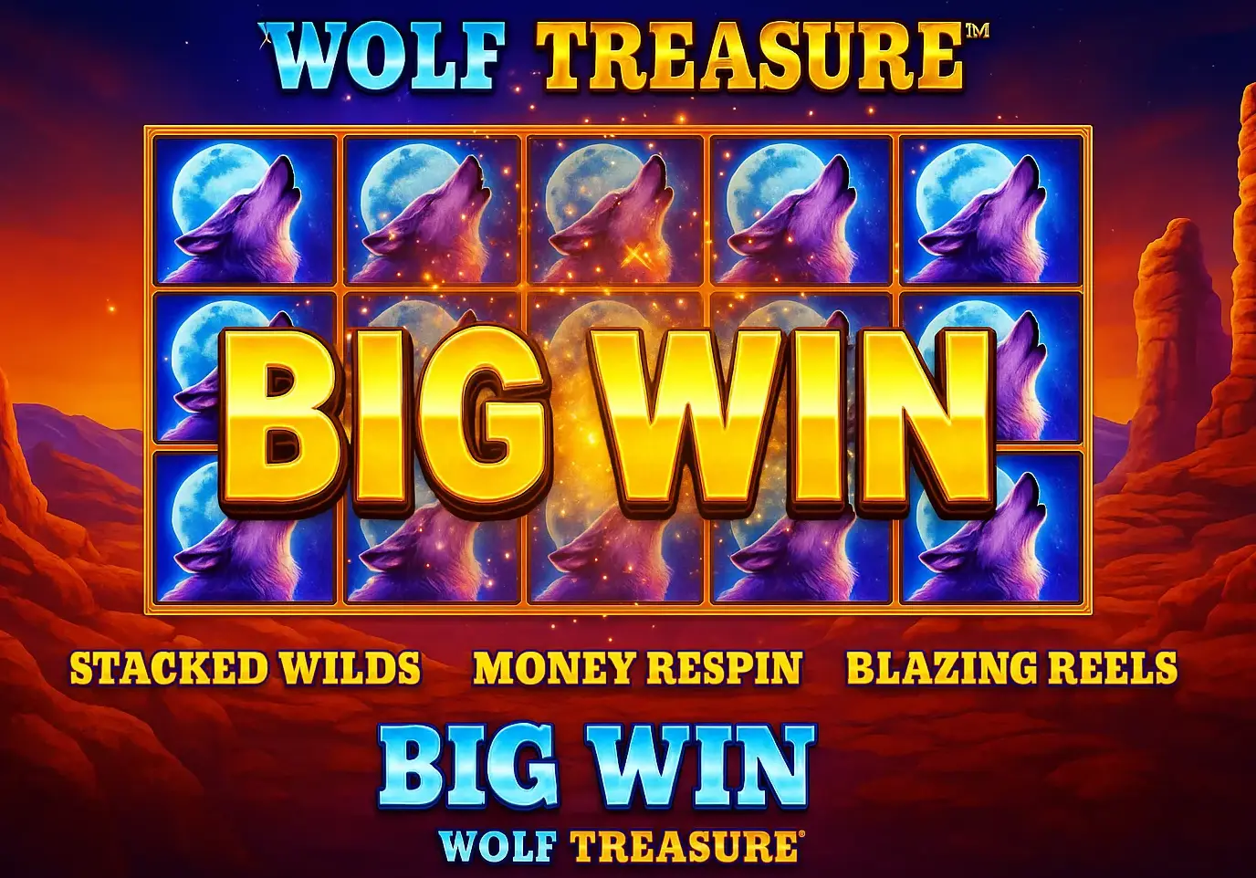 Wolf Treasure slot gameplay visuals